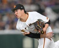 　８回から登板した大勢（撮影・伊藤笙子）