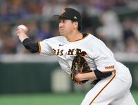 　８回から登板した大勢（撮影・伊藤笙子）