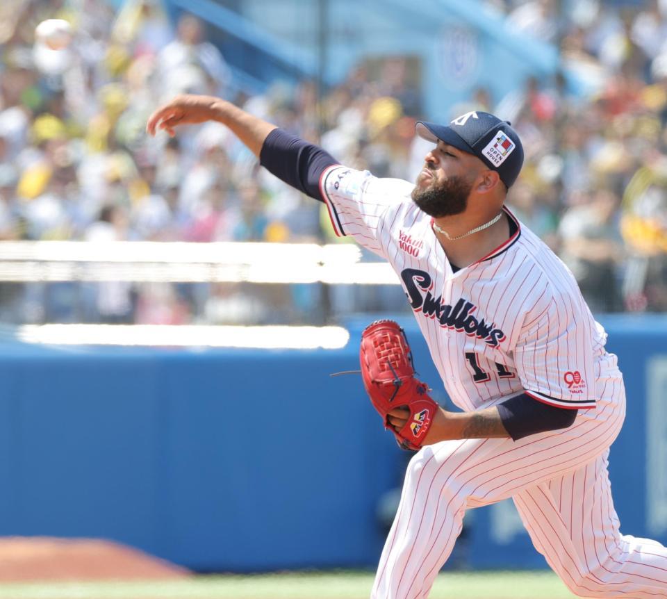 　阪神戦に先発するアビラ（撮影・西岡正）