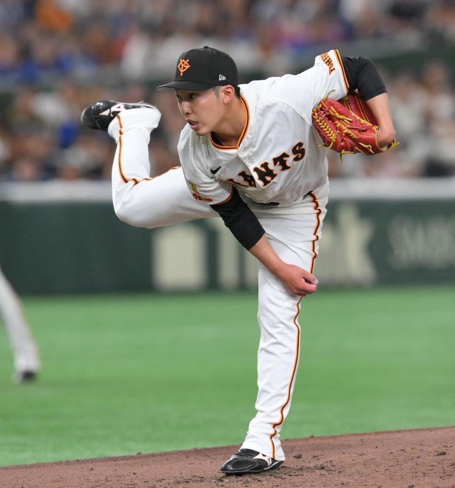 　力投する先発の赤星（撮影・伊藤笙子）