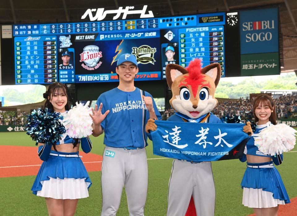 　完投勝利で５勝目を挙げた達（撮影・園田高夫）