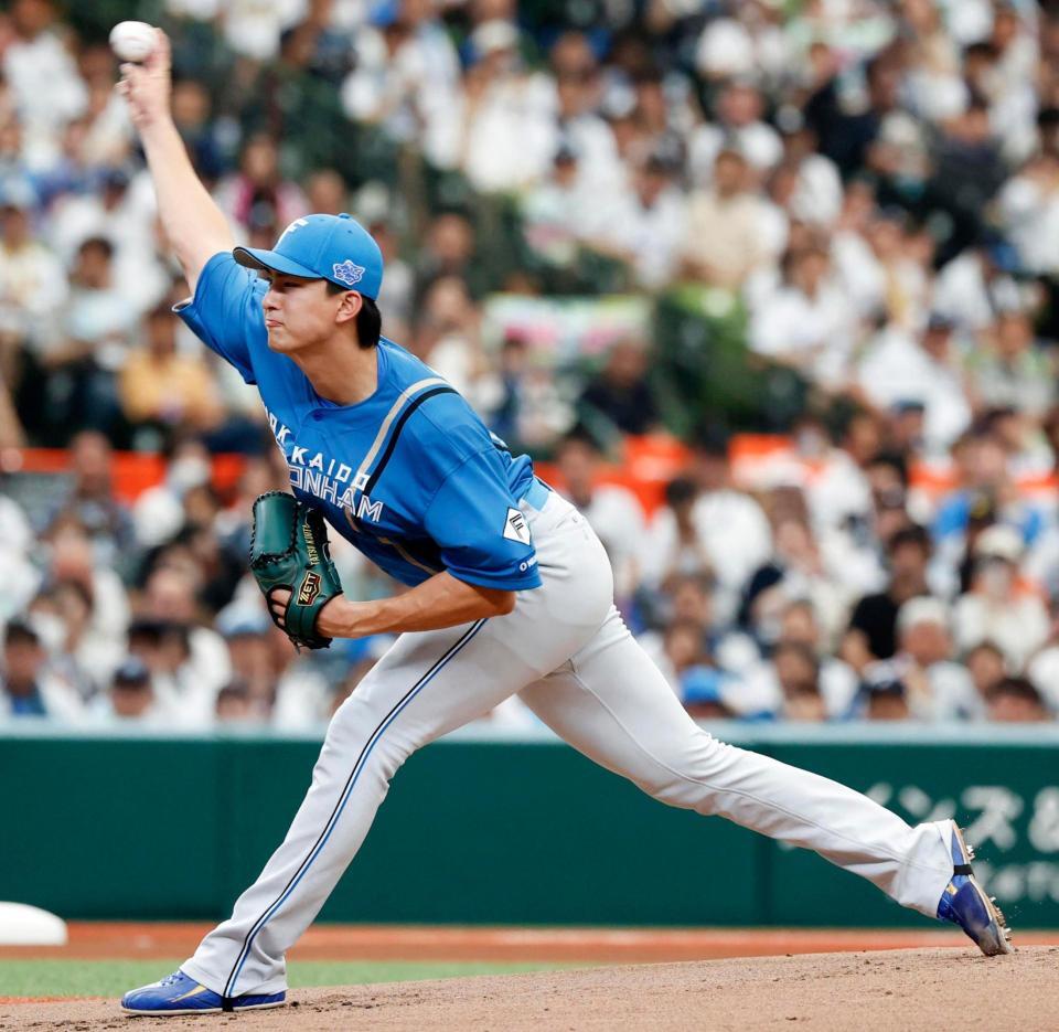 　西武戦に１失点でプロ初完投し、５勝目を挙げた達