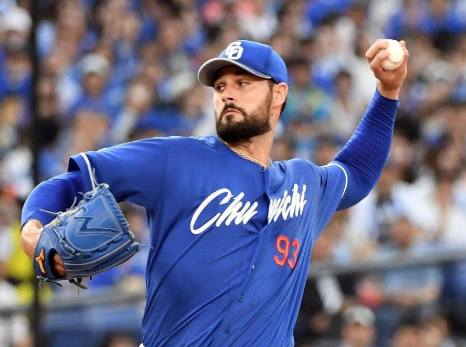 　ＤｅＮＡ打線を相手に力投するマラー（撮影・佐藤厚）