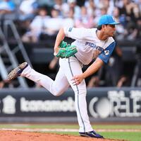 　９回、登板した上原（撮影・中島達哉）