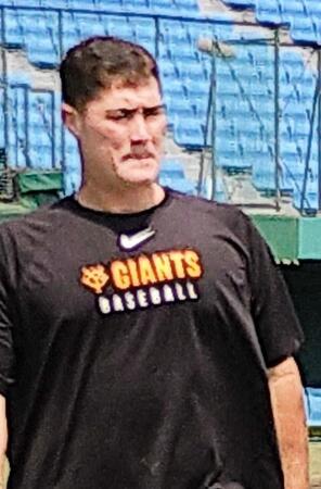 　１軍に合流したリチャード（撮影・伊藤玄門）