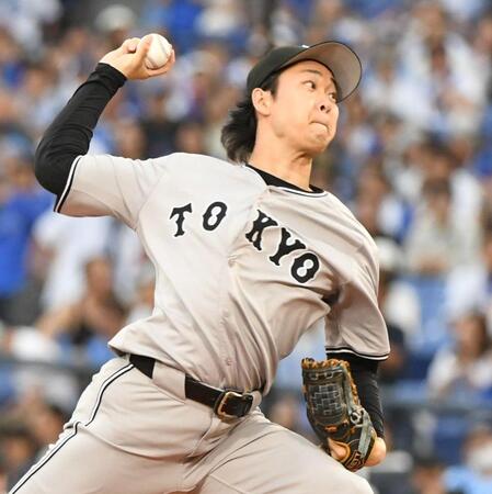 　ＤｅＮＡ打線に立ち向かう山崎（撮影・佐藤厚）