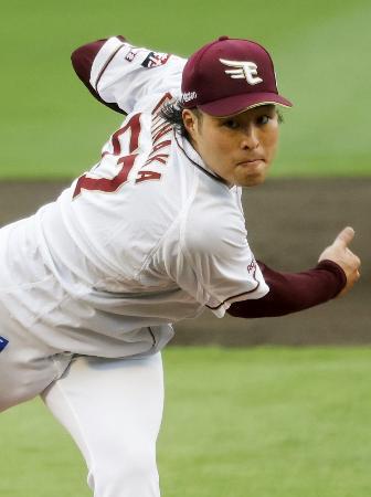 　ソフトバンク戦で完封勝利し４勝目を挙げた楽天・滝中＝楽天モバイルパーク