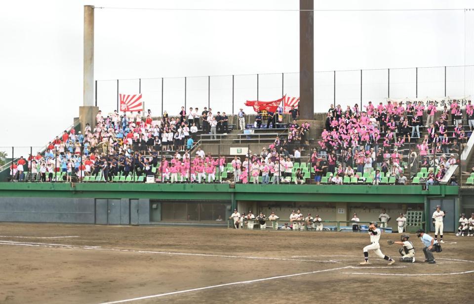 　４回、左前打を放つ背番号３の佐倉・石井勇輝（撮影・開出牧）