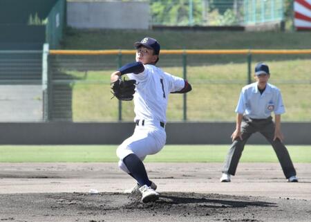 　力投する英数学館・藤本勇太