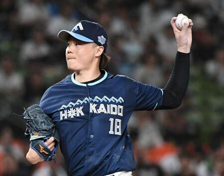 　西武打線に立ち向かう山崎（撮影・佐藤厚）