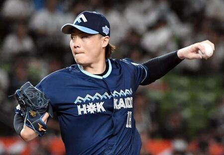 　西武打線に立ち向かう山崎（撮影・佐藤厚）