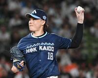 　西武打線に立ち向かう山崎（撮影・佐藤厚）