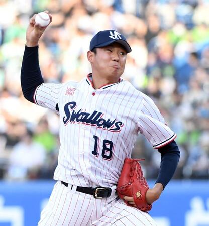 　広島打線に立ち向かう奥川（撮影・佐藤厚）