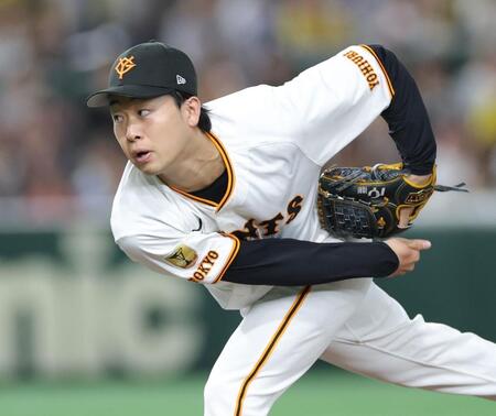 　阪神戦に先発する山崎（撮影・西岡正）