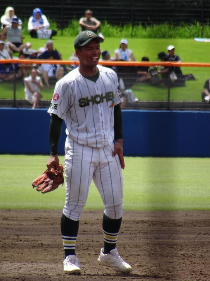 　チームを鼓舞する主将でドラフト候補の昌平・桜井ユウヤ