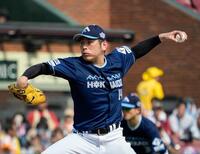 　楽天戦に先発し７回２失点で７勝目を挙げた加藤貴