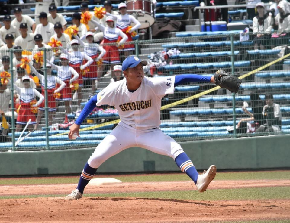 　完封勝利を挙げた瀬戸内・大町