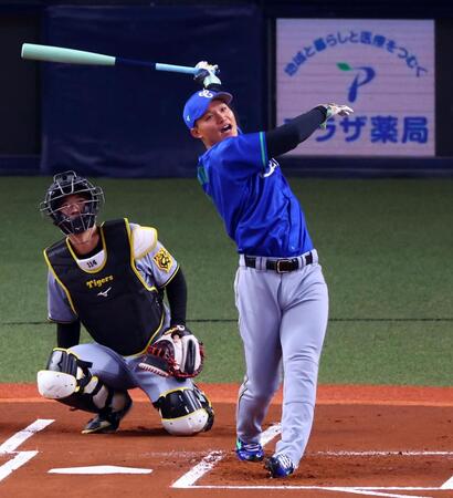 　ホームランダービーで初戦で敗退する森下（撮影・山口登）