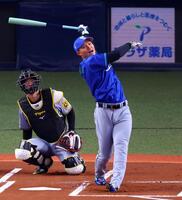 　ホームランダービーで初戦で敗退する森下（撮影・山口登）