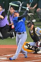 　ホームランダービーに参加した森下（撮影・飯室逸平）