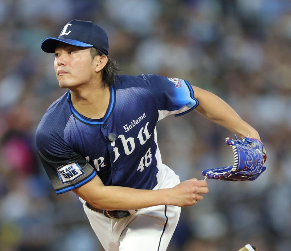 　全パの先発として力投する今井（撮影・西岡正）