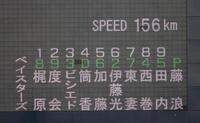 　１回、谷村への初球で１５６キロを計測した（撮影・伊藤笙子）