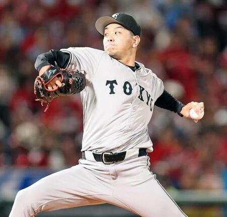 　５回、ピンチをしのぐ石川（撮影・市尻達拡）