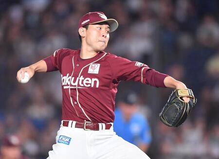 　８回から登板し１イニングを無失点に抑えた西口（撮影・開出牧）