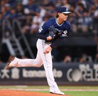 　ソフトバンク戦に先発する山崎（撮影・中島達哉）