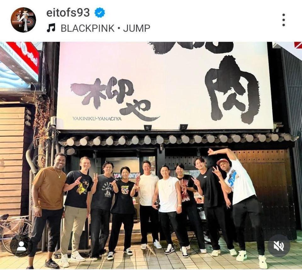 　巨人・田中瑛のインスタグラム（＠ｅｉｔｏｆｓ９３）から