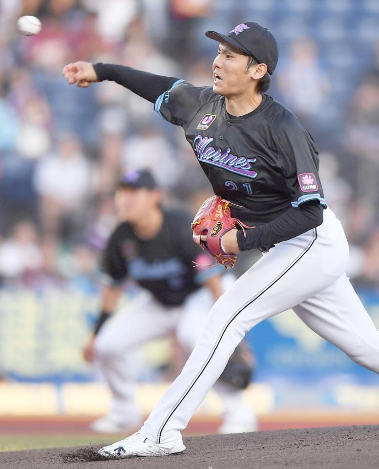 　力投する石川柊（撮影・開出牧）