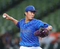 　力投する藤浪（撮影・西岡正）