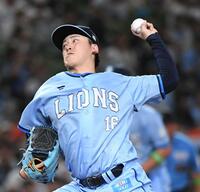 　ロッテ打線を相手に力投する隅田（撮影・佐藤厚）