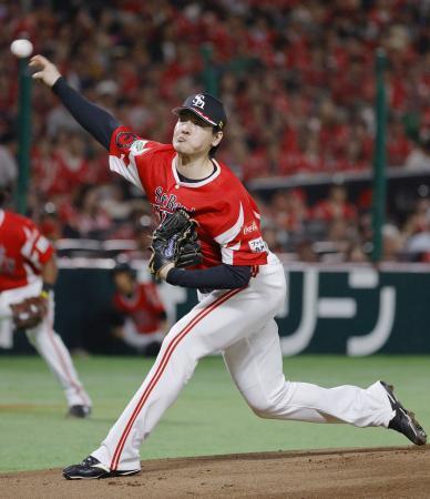 　楽天戦に先発したソフトバンク・有原＝みずほペイペイドーム
