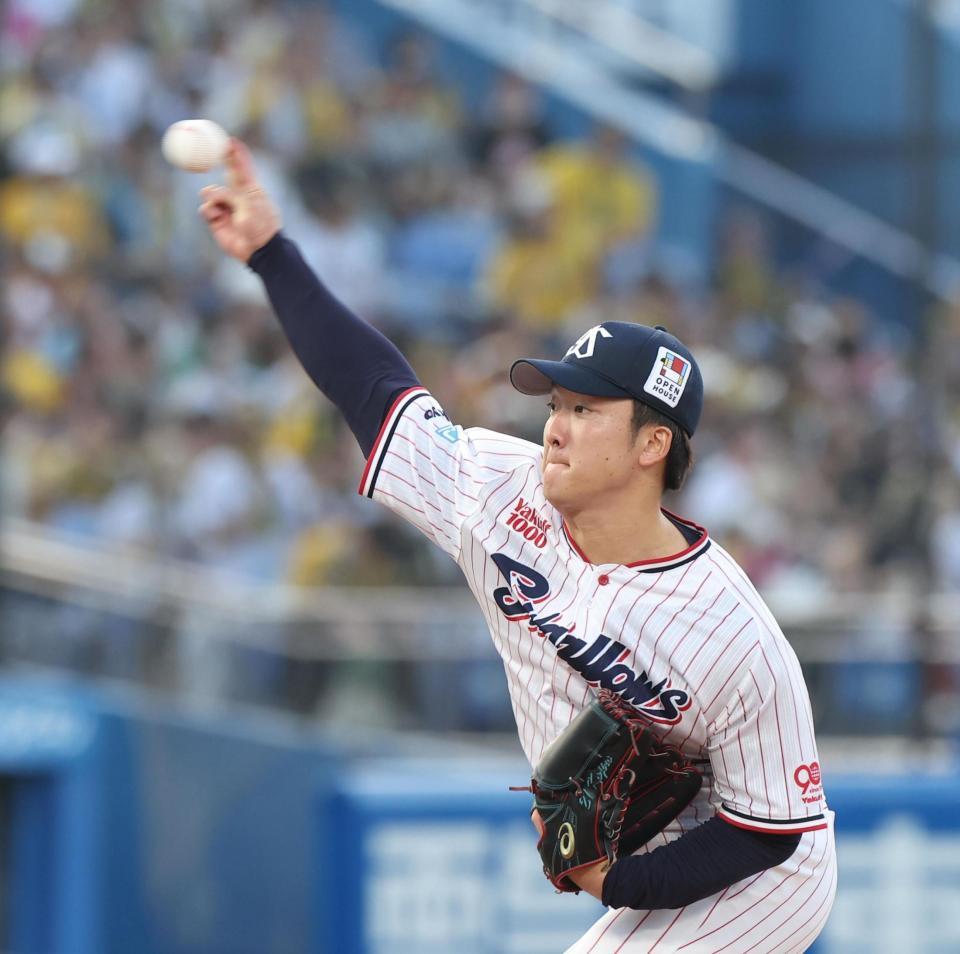 　ヤクルトの先発・吉村（撮影・佐々木彰尚）