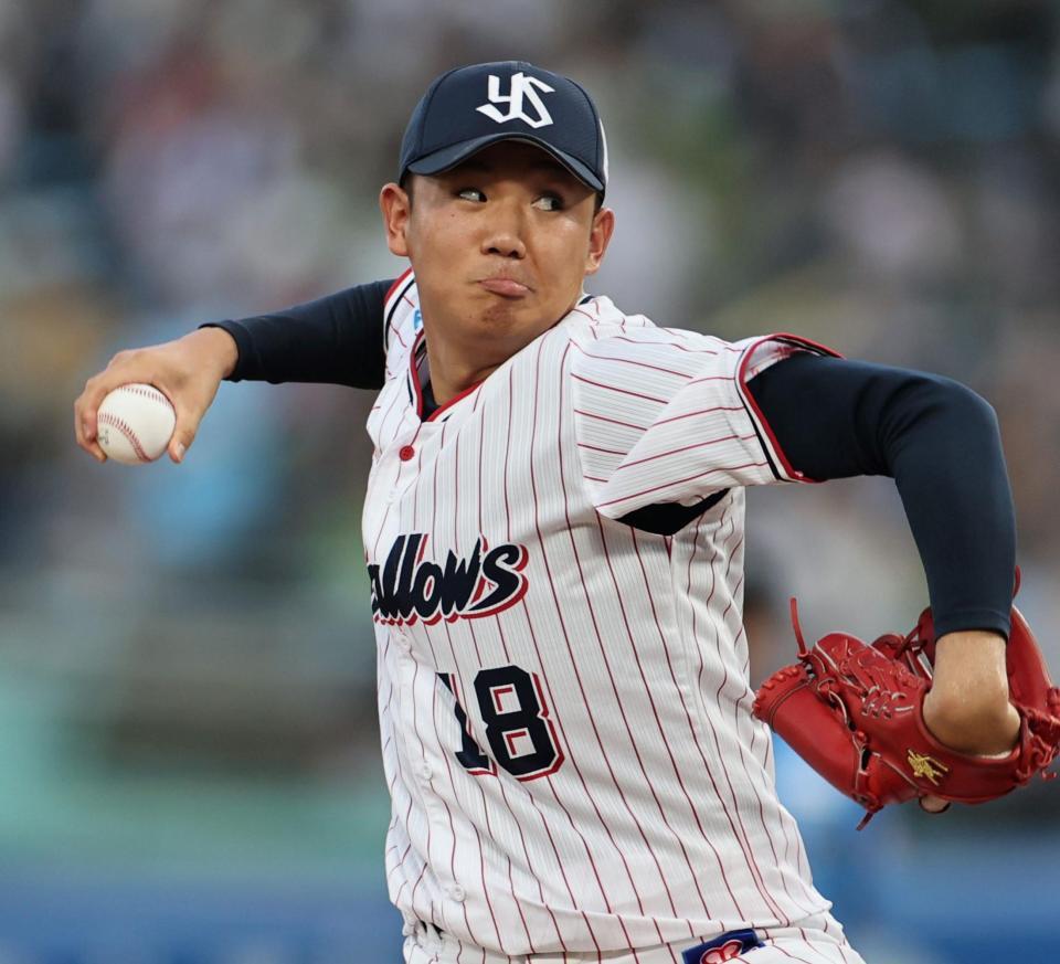 　先発し、投げ込む奥川（撮影・田中太一）