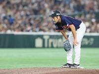 　７回、４失点したドリーム・ヒーローズの下柳剛氏（撮影・石井剣太郎）