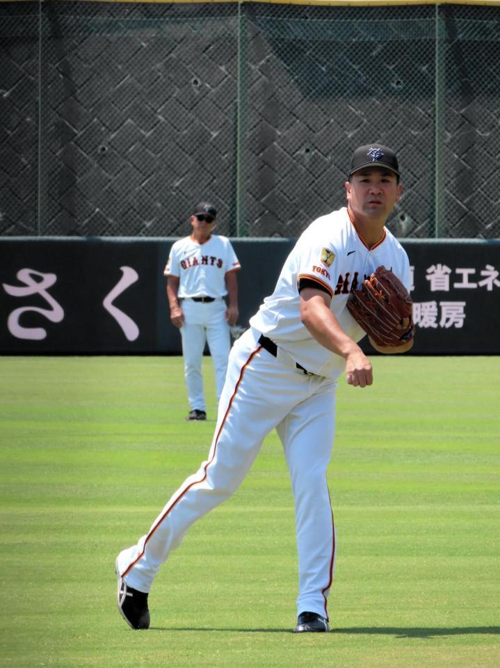 　７日・ヤクルト戦登板へ向けて調整する田中将