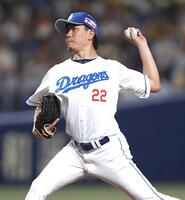 　先発し力投する大野（撮影・北村雅宏）