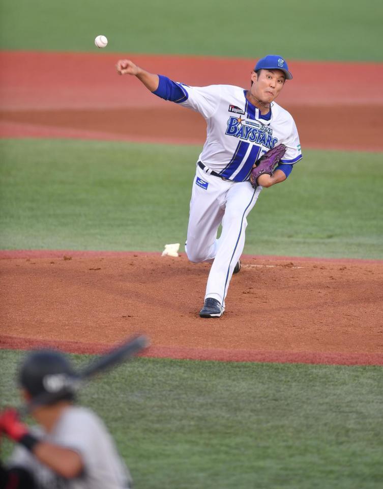 　イースタン巨人戦に登板し力投する藤浪（撮影・開出牧）