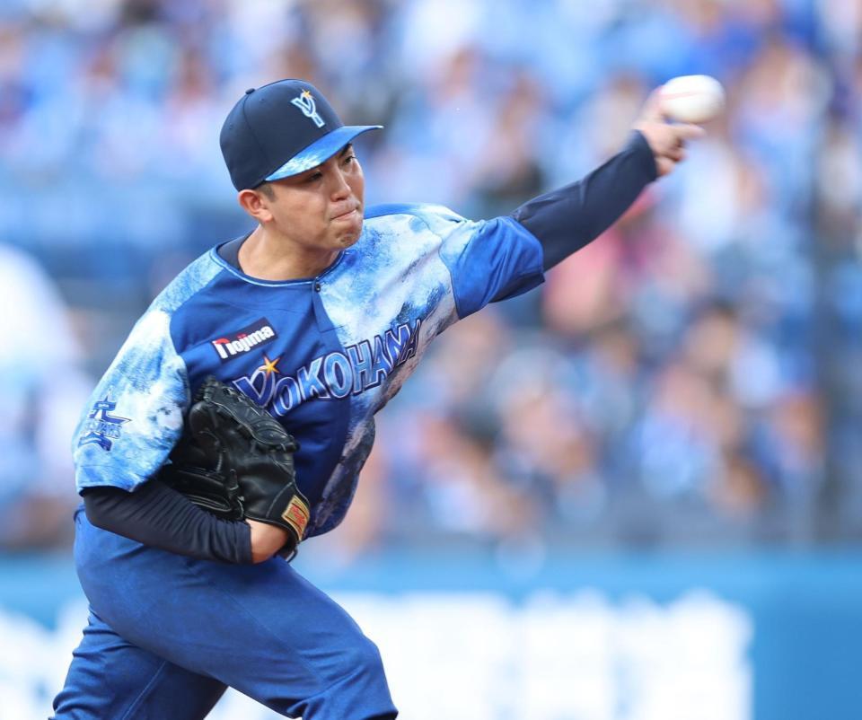 　力投する東（撮影・金田祐二）