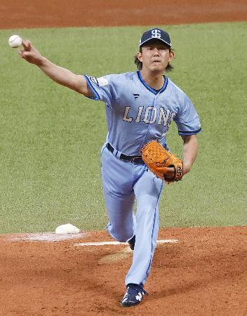 　日本ハム戦に先発し７回無失点で７勝目を挙げた西武・今井＝エスコンフィールド