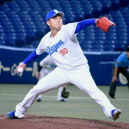 　２軍のオリックス戦に登板した中日・松山＝バンテリンドーム