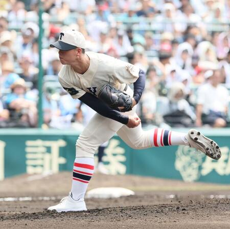 　先発し力投する東洋大姫路・木下鷹大（撮影・石井剣太郎）