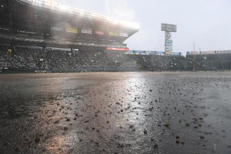 【写真】ベンチで待機する横浜ナイン　強烈ゲリラ豪雨に笑っちゃってる！