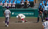 　９回、奥が空振り三振に倒れ試合終了。投手萬谷、捕手高橋蓮