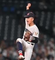 　敦賀気比相手に完封勝利した横浜・織田翔希（撮影・西田忠信）