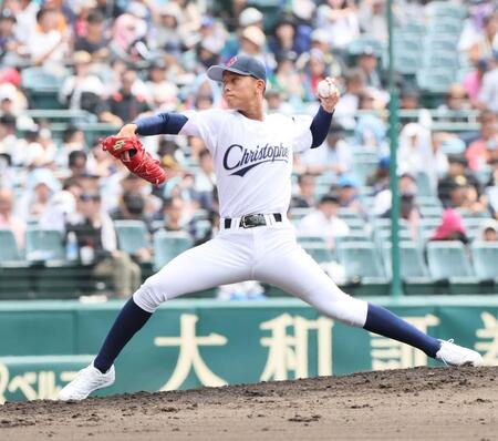 　先発し力投する聖隷クリストファー・高部陸（撮影・石井剣太郎）