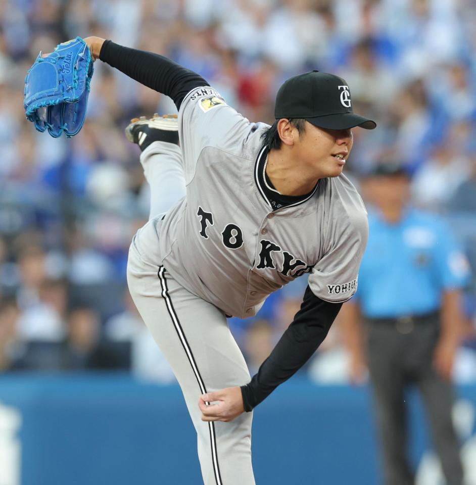 　今季初先発で力投する又木（撮影・西岡正）