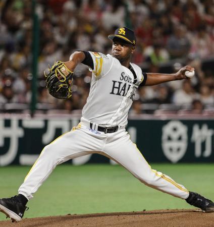 　完封で１０勝目を挙げたソフトバンクのモイネロ＝みずほペイペイドーム